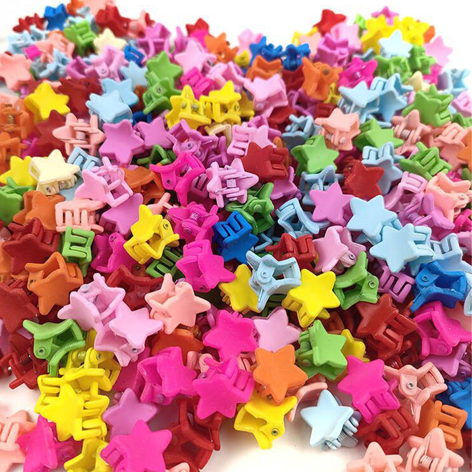 40pcs Star Small Hair Claw Bright Color Cute Hair Clips For Girls