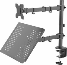 Black Fully Adjustable 13 to 32 inch Single Computer Monitor  Laptop Desk Mount