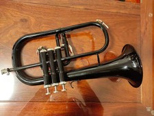 New Brand Bb Tune Flugelhorn Black Nickel Plated Bell Professional Instruments