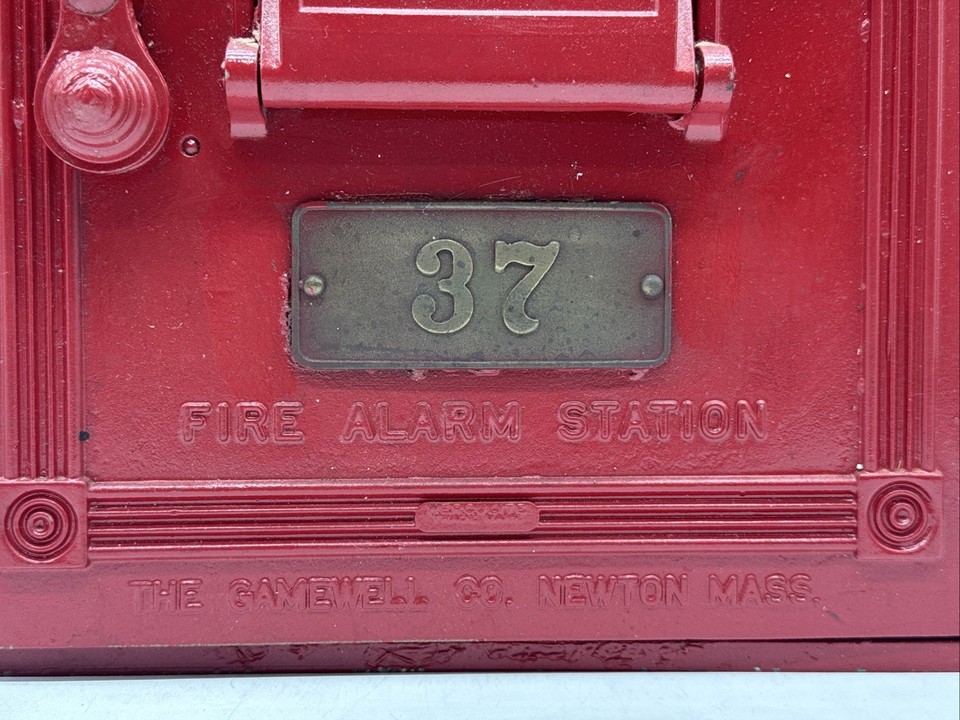 Antique Gamewell Fire Alarm Station Box Call Pull Down Game Well Old ...