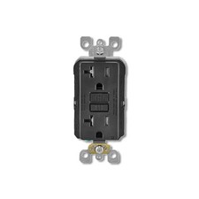 Leviton SmartlockPro 20 amps 125 V Duplex Black GFCI Outlet 5-20R GFTR2-KE