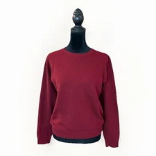 Jones Wear Sport 100% Cashmere Sweater Women Small Red Crewneck Vtg 90s Layering