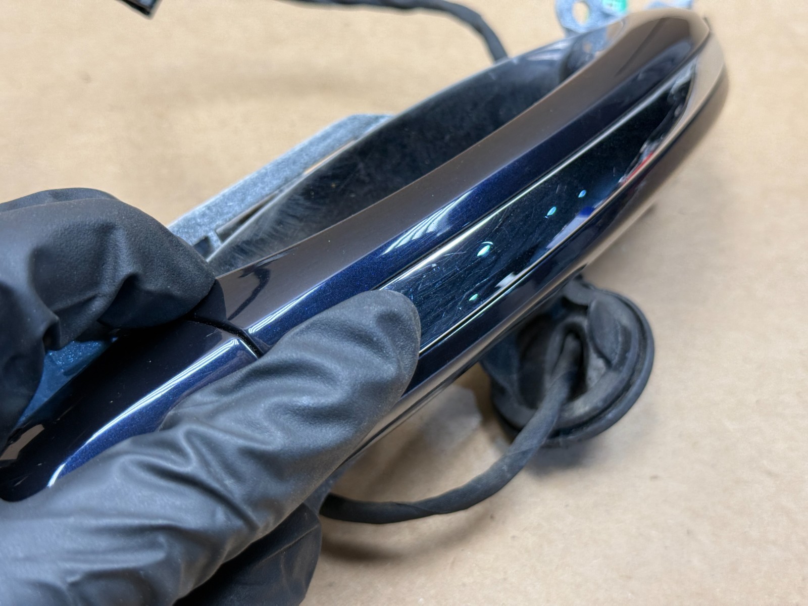 06-12 Bentley Continental Flying Spur Rear Left Exterior Door Handle Blue PO43