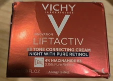 VICHY LiftActiv B3 Tone Correcting Cream with Retinol Night 1.69oz FRESH NIB