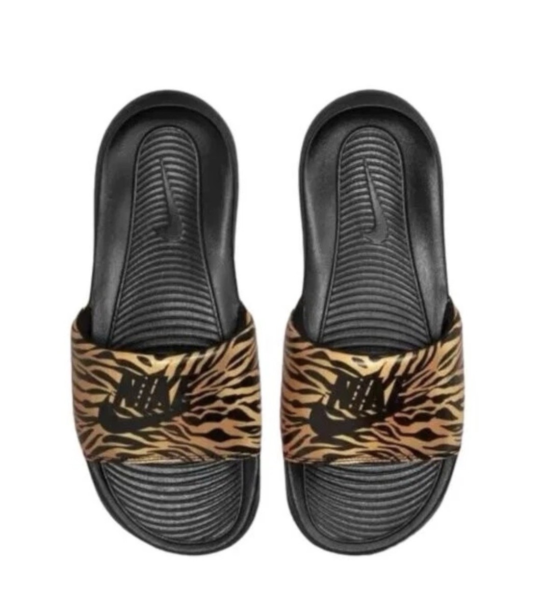 NEW Nike CN9676-010 Victori One Tiger stripe Slide Sandals Shoes