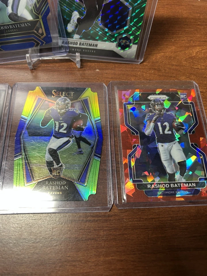 2021 Prizm RC RASHOD BATEMAN Lot (5)  Red Ice, Mosaic, Select RAVENS DIE CUTS - Image 3 of 4