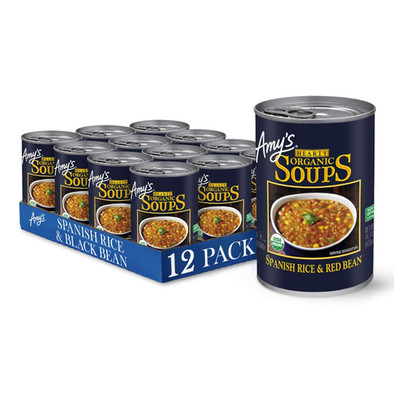 Amy s Spanish Rice & Red Bean Soup, Vegan Gluten Free, Organic, 14.7oz, 12ct