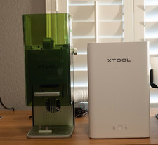 xTool F1 laser engraver deluxe bundle with slide extension, purifier, and rotary