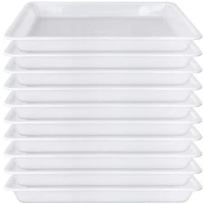 10 Pack White Plastic Art Trays - Craft Organizer for Home School DIY Projects