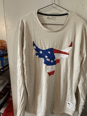 Under Armour Project Rock Veteran's Day USA Camo Bull L/S Shirt Mens XL 1358760