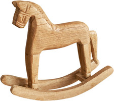 Pferdestatuen Deko Für Zuhause | Holzschaukelpferd Deko | Handgeschnitztes Kunst