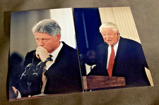 US&1st Russian President BORIS YELTSIN&BILL CLINTON Cold War 6”Photo~Schanfarber