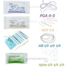 Absorbable Dental Oral Surgical Suture PGA GUT Nylon Silk Natural Needled