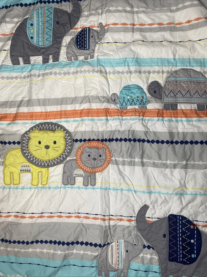 Manta edredón cuna bebé Wendy Bellissimo Sawyer elefante selva tortuga león Foto 2 de 4