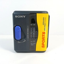 Sony Sports Mega Bass Walkman FM/AM Radio WM-FS393 Yellow Grey Vintage Untested