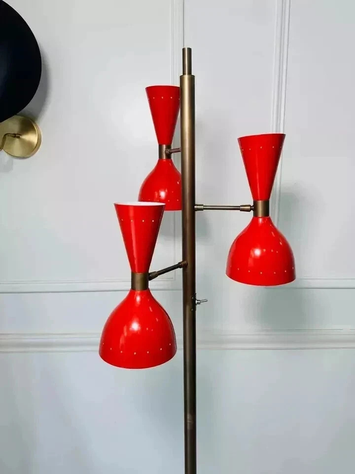 Lampada da terra moderna bellissima in ottone artigianale stile moderno itali... foto 3