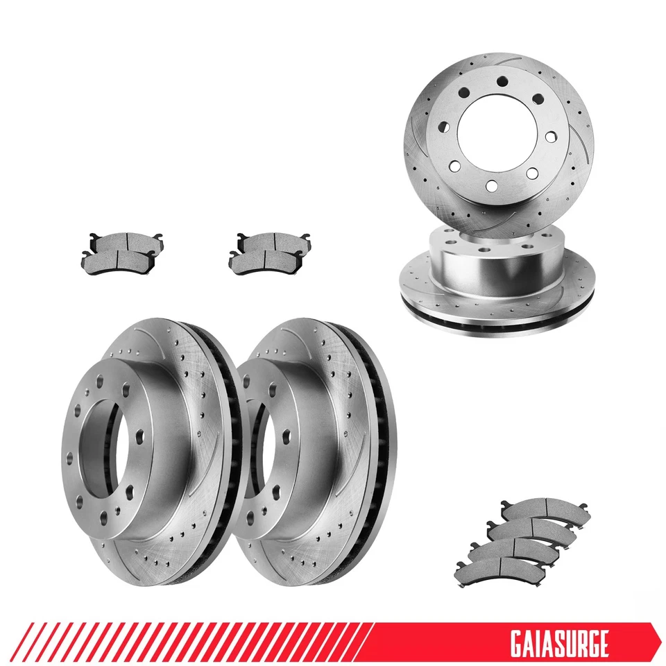 Front Rear Disc Rotors Brake Pad Kit for Chevy GMC Sierra Silverado 2500 3500 HD Foto 3 de 4