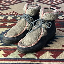 Vintage 70s Yodelers Apres Ski Snow Boots Women s Size 8 Furry Fleece Pile