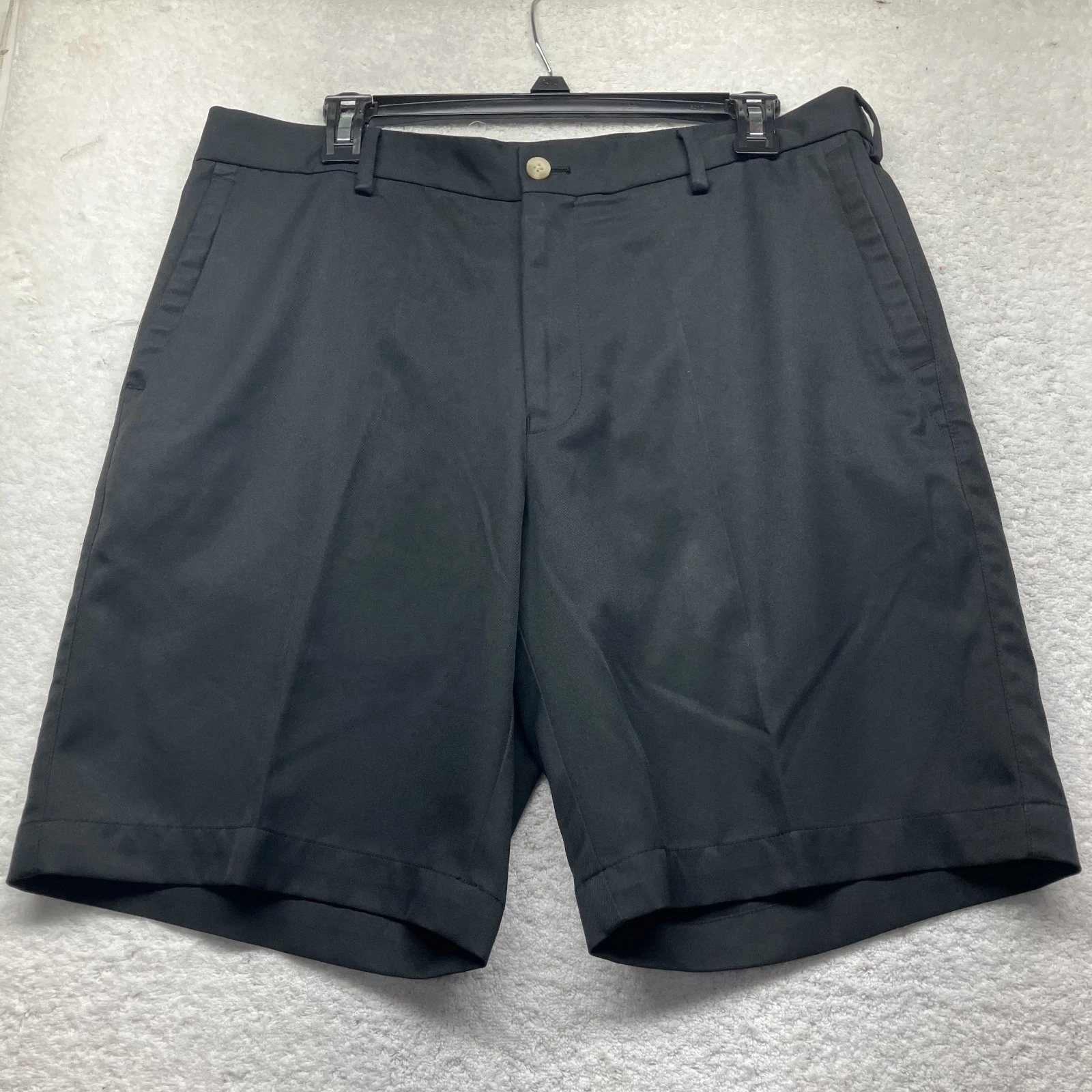 Peter Millar Mens Size 34 Black Salem Performance Polyester Golf Shorts (V3)