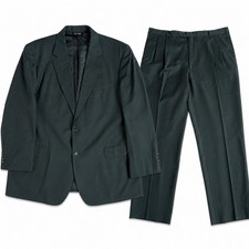 Jos A Bank Suit Mens 48R Charcoal Green 100 Wool 43x31 Pants 2-Piece 2-Button