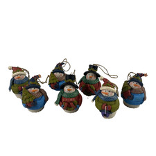 Light Up Snowman Christmas Tree Ornaments Set Of 7 Hanging Battery Operated
