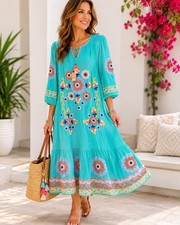 soft surroundings blue maxi dress size small