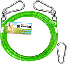Dog Tie Out Cable - Heavy Duty Dog Chain for Yard, Blue/Purple/Green/Pink Outdoo