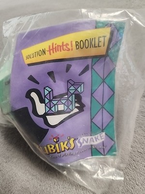 Vintage 1990s Rubik's Snake Twist Toy & Hints Booklet Purple & Green NOS Sealed