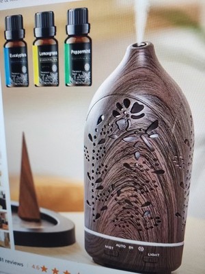 Ultra Quiet Essential Oil Diffuser With 7 LED colors For A Calming Spa...