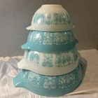 4 Pyrex AMISH BUTTERPRINT Cinderella Mixing Nesting Bowl Set 441• 442• 443• 444