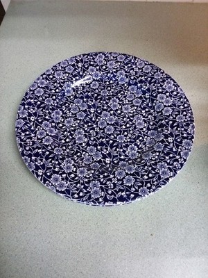 QUEEN'S Calico Blue 8 1/2'' Salad Plates (2) ~~Malaysia Churchill Estate Find