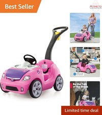 Kids Ride On Car Pink Plastic Large Seat Belt Horn Storage Toddler 1.5-4