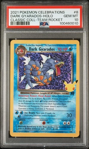 2021 POKEMON CELEBRATIONS CLASSIC COLLECTION #8 DARK GYARADOS-HOLO PSA 10