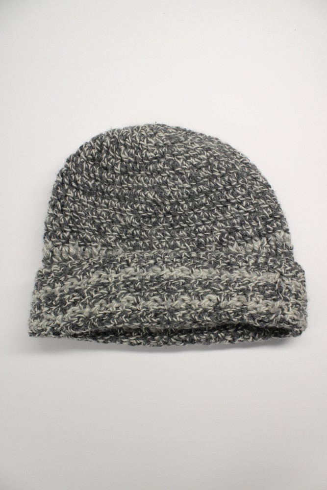 Gray knit winter cuff cap - image 1