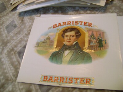 THE BARRISTER.-INNER CIGAR BOX -EMBOSSED LABEL # 1