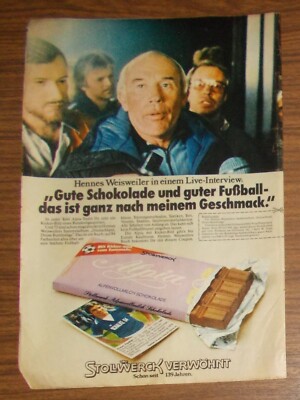 Seltene Werbung ALPIA Schokolade Hennes Weisweiler Kicker-Bilder #3 1978