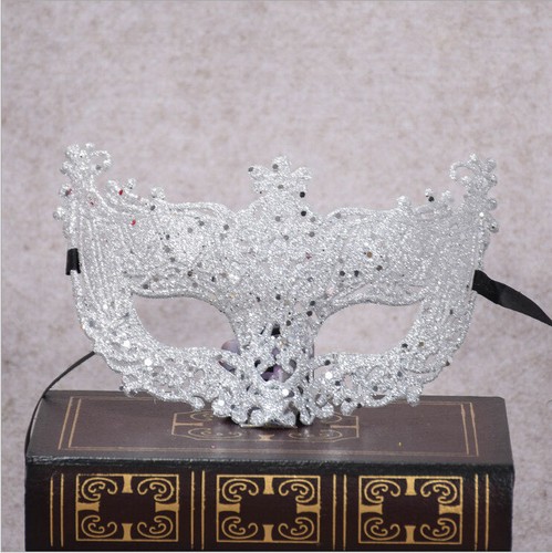 Rose Gold Glitter Masquerade Mask with Ties Balls Fancy Dress Filigree Eye Mask - Picture 6 of 21