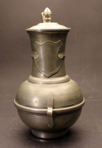 Älterer barocker Zinn Krug Kanne Humpen mit Deckel Kronstadt Brasov Arta - Bild 3 von 9