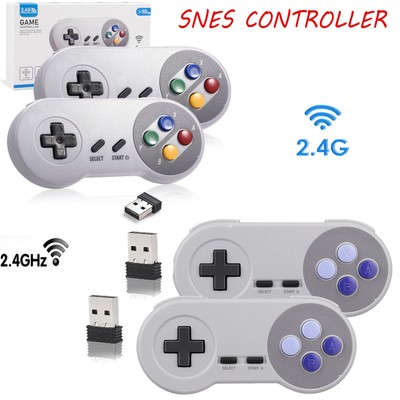 2/4Pack 2,4G Wireless SNES NES Controller Gamepad für Windows PC Lange Spielzeit