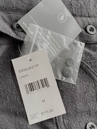 NEW! ~ EDDIE BAUER Fleece Lined Flannel Shirt Jacket, M MED Carbon Gray ~ ($115) - Imagen 7 de 13