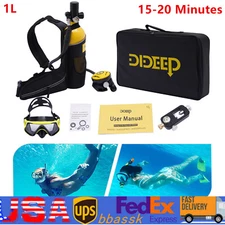 1L Portable Mini Scuba Diving Equipment Kit Underwater Dive Breath Oxygen Tank