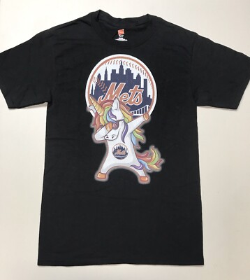 New York Mets Baseball Fan Fashion MLB Unicorn Dabbing T-Shirt Adult Size  Small
