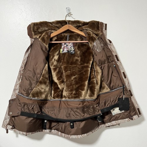 Burton Tango DryRide Faux Fur Lined Ski Jacket Size S Brown Outdoor Women's - Picture 15 of 19