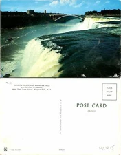 Niagara Falls NY Rainbow Bridge American Falls Postcard Unused (41415)