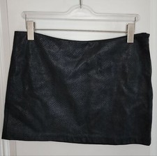 Haute Hippie Black Snakeskin Print Leather Mi...