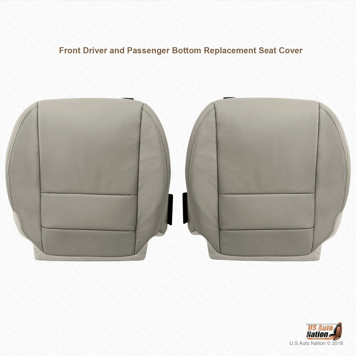 Driver Passenger Bottoms Leather Seat Cover GRAY Fits 2010 2011