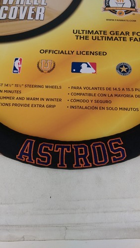 New 2 MLB Highback Seat Covers and 1 Steering Wheel Cover Houston Astros - Picture 8 of 13