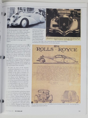 Rolls-Royce Bentley Motorcars 2005 Jan/Feb Magazine The Flying Lady Car History - Picture 5 of 7