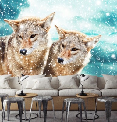3D Snowflake Wolf G3792 Wallpaper Wall Murals Removable Self-adhesive Honey