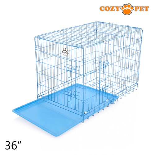 Dog Cage Blue Pink Cozy Pet Puppy Crates Cat Carrier Crate 5 Sizes S M L XL XXL - Picture 131 of 264